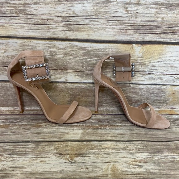 AQUAZZURA 38.5 size 8.5 Casablana Sandals In Neutral - Picture 3 of 11